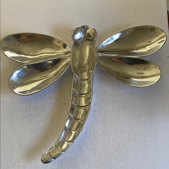 MARIPOSA Silver Dragonfly Sectional Server/ Tray 15” x 18” - Picture 1 of 5